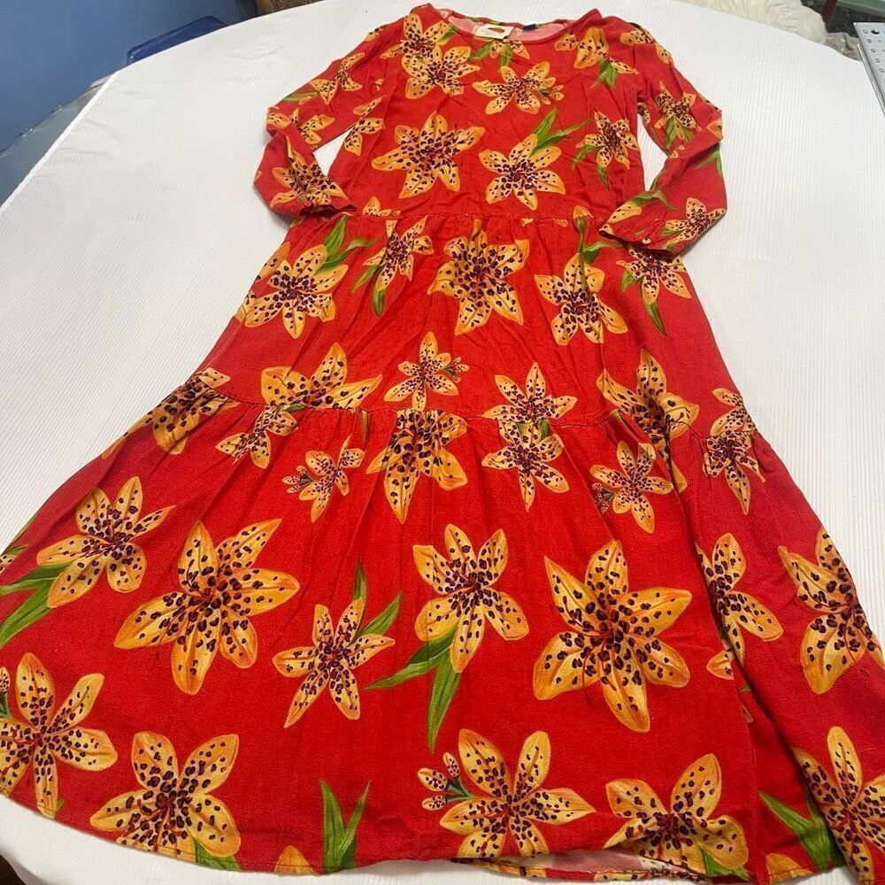 Farm Rio Golden Lily Maxi Dress Size XS